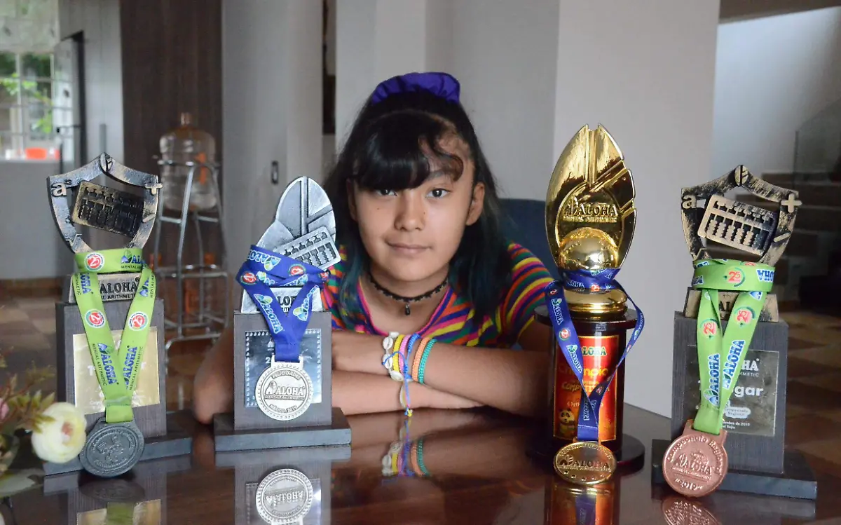 Campeona mundial en Abacus Learning Of Higher Artihmetic (ALOHA ), celebrado en